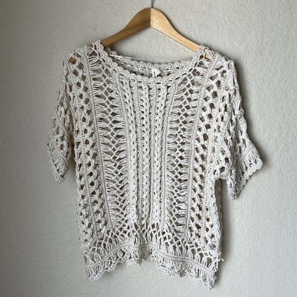 MOTH loose yarn knit cream blouse - Picture 2 of 10